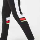 11 Degrees Men's Colour Block Mesh Insert Track Pants - Black/White/Raspberry Red/Sharp Green