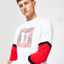 3D Linear Gradient Sweatshirt – White/Goji Berry Red/Black