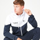 Archie H Cut And Sew Track Top With Hood – Navy/White