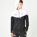 Archie H Cut And Sew Taped Track Top With Hood – Black/White