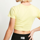 11 Degrees Women's Core Cropped Slim Fit Short Sleeve T-Shirt - Pastel Yellow