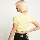 11 Degrees Women's Core Cropped Slim Fit Short Sleeve T-Shirt - Pastel Yellow