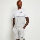 T-Shirt mit schmalem Markenstreifen – weißgrau/weiß