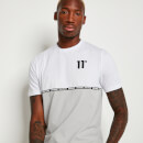 T-Shirt mit schmalem Markenstreifen – weißgrau/weiß