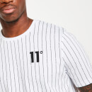 T-Shirt mit verikalen Streifen – weiß/schwarz