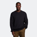 Men's Black Eagle Pima Cotton Rib Jumper - Dark Navy