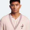 Men's Golf Player Knitted Cardigan - Free Pink