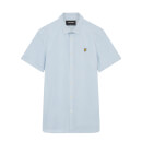 Men's SS Gingham Shirt - Light Blue/White