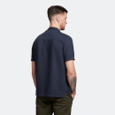 Men's Short Sleeve Washed Oxford Linen Shirt - Dark Navy