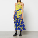 Proenza Schouler Women's Degrade Floral Halter Dress - Cobalt Mult