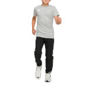 Kids Team Tonal Taper Leg Cuffed Track Pant in Black