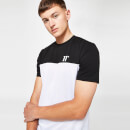 Block-T-Shirt – weiß/schwarz