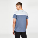 Contrast Fabric Cut & Sew Panel Short Sleeve T-Shirt – Twister Grey / Titanium Grey / White