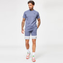 11 Degrees Contrast Fabric Cut & Sew Panel Sweat Shorts – Twister Grey/Titanium Grey/White