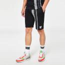 Cut & Sew Contrast Stripe Sweat Shorts – Black / Dark Charcoal Marl / Charcoal