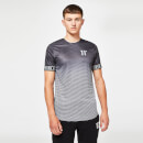 11 Degrees Geo Fade Muscle Fit Short Sleeve T-Shirt – Black/Vapour Grey