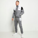 Cut and Sew Track Top – Mid Grey Marl/White/Black