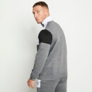 11 Degrees Cut and Sew Track Top - Mid Grey Marl/White/Black