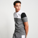 T-Shirt – grau meliert/weiß/schwarz