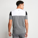 Cut and Sew Short Sleeve T-Shirt – Mid Grey Marl / White / Black