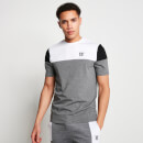 Cut and Sew Short Sleeve T-Shirt – Mid Grey Marl / White / Black