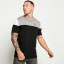 Cut and Sew Short Sleeve T-Shirt – Black / Silver / White