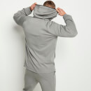 Zip Detail Track Top with Hood – Silver