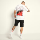 Camiseta con Estampado en Espalda – Blanco / Goji Berry Red