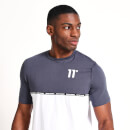 Markenstreifen-T-Shirt – anthrazit/weiß