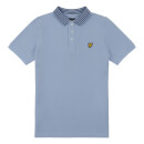 Lyle & Scott Kids Striped Collar Polo Shirt - Chambray Blue