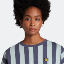 Women's Vertical Striped T-Shirt - Nightshade Blue