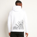 11 Degrees Placement Circuit Print Pullover Hoodie – White