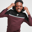 Taped Pullover Hoodie – Mulled Red / Black