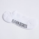 Sneaker-Socken mit Textgrafik – dreimal weiß