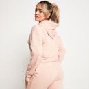 Ruched Waist Cropped Pullover Hoodie – Pink Blush