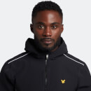 Men's Sports Hooded Jacket with Contrast Piping - Jet Black