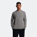 Men's Shaker Stitch Mock Neck Jumper - Mid Grey Marl