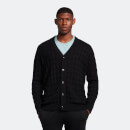 Men's Argyle Cardigan - Jet Black