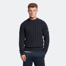 Men's Casuals Relief Stitch Jumper - Dark Navy