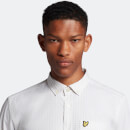 Men's Long Sleeve Slim Fit Gingham Shirt - Touchline White/ White