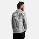 Men's Check Poplin Shirt - Mid Grey Marl/ Touchline White
