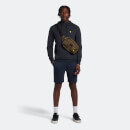 Men's Sports Hoodie with Contrast Piping - Dark Navy