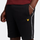 Men's Sports Sweat Short With Contrast Piping - Jet Black
