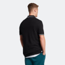 Men's Casuals Tipped Polo Shirt Jet Black