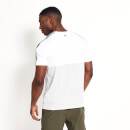 T-Shirt mit Markenstreifen – weiß/grau meliert