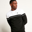 Sweatshirt mit Zierstreifen – schwarz/weiß