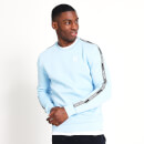 Sweatshirt mit Markenstreifen – tief himmelblau