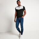 Cut and Sew Short Sleeve T-Shirt – Black/Titanium Grey/White