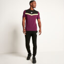 Cut and Sew Short Sleeve T-Shirt – Plum Purple/Black/Limeade