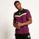 Cut and Sew Short Sleeve T-Shirt – Plum Purple/Black/Limeade